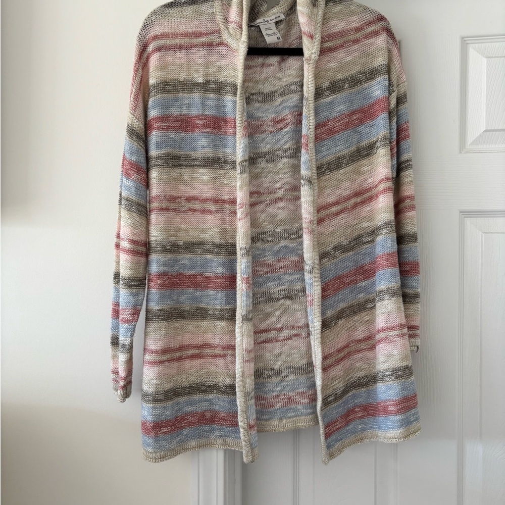 American Rag Multicolor Striped Open-Front Cardigan